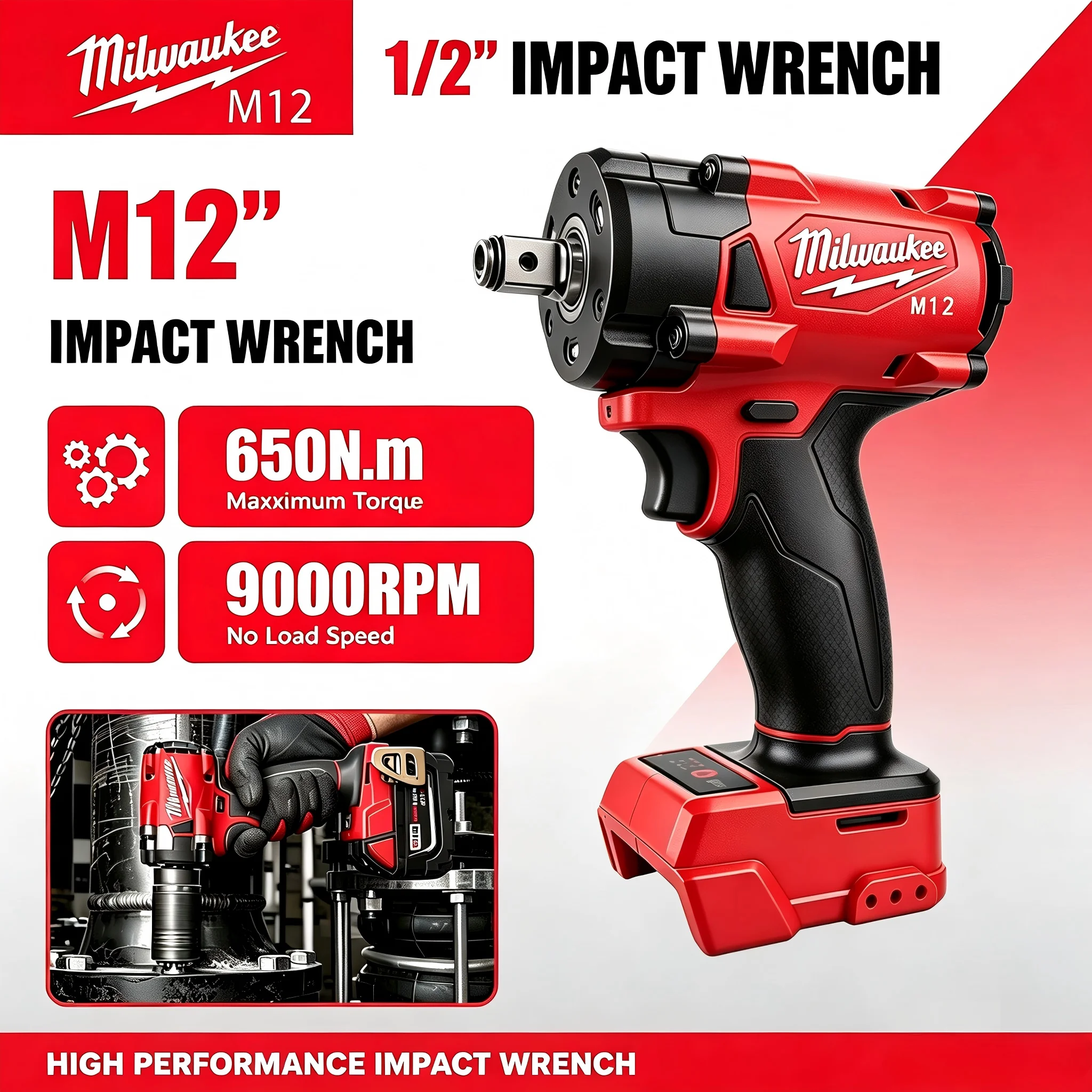 Milwaukee Drill M18 Fuel - 밀워키 M12 1/2' M18 FUEL 브러시리스