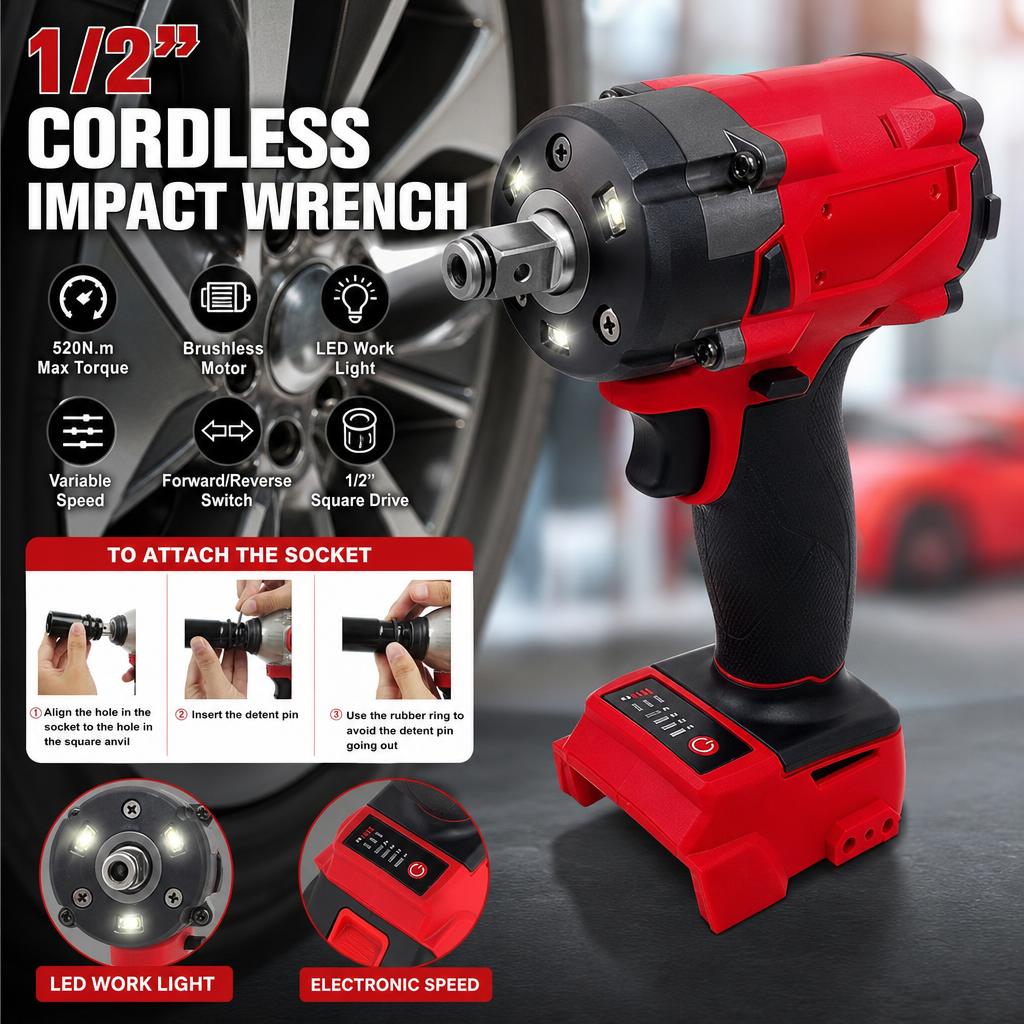 Milwaukee Drill M18 Fuel - M18 퓨얼 1/2인치 고토크 임팩트 렌치