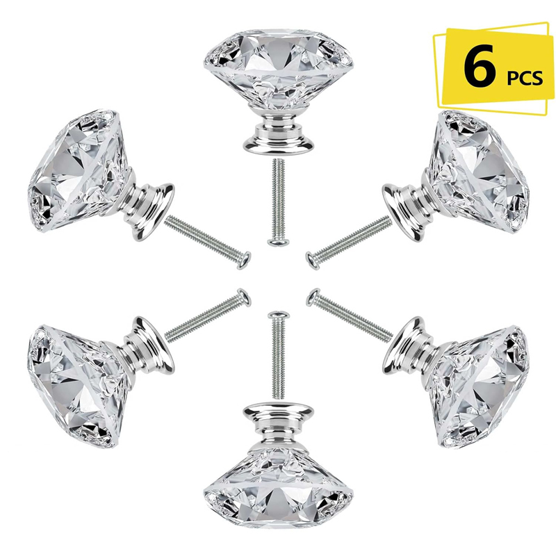 Furniture Home Hardware - 6Pcs 나사가있는 캐비닛 손잡이 30mm 원형