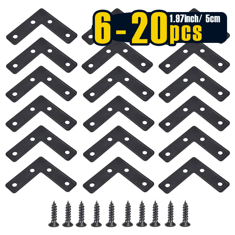 6-20개, 50mm(1.97인치) 검정색 L자형 코너 - Shelf Bracket Pair 리뷰 및 가격