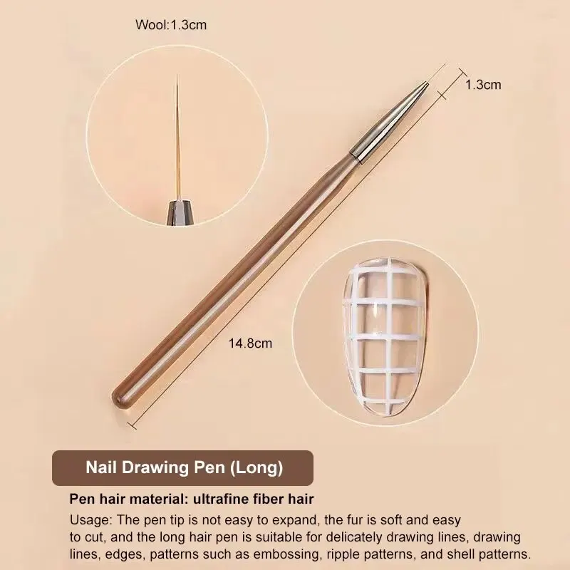9종 멀티 헤드 네일 아트 브러쉬 세트, 호박색 나무  - Furniture Hardware Nails 리뷰 및 가격