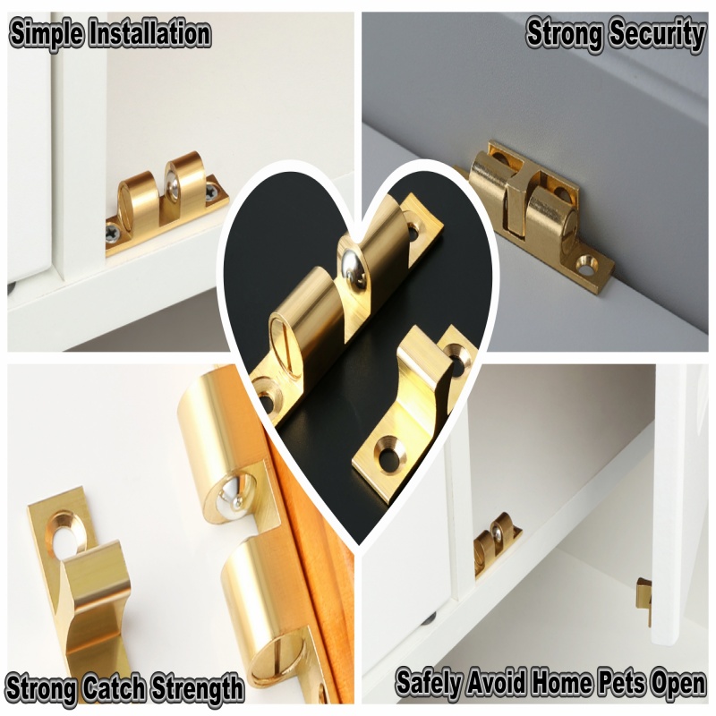 3/6pcs 캐비닛 옷장 도어 볼 캐치, 황동 더블 롤 - Furniture Home Hardware 리뷰 및 가격