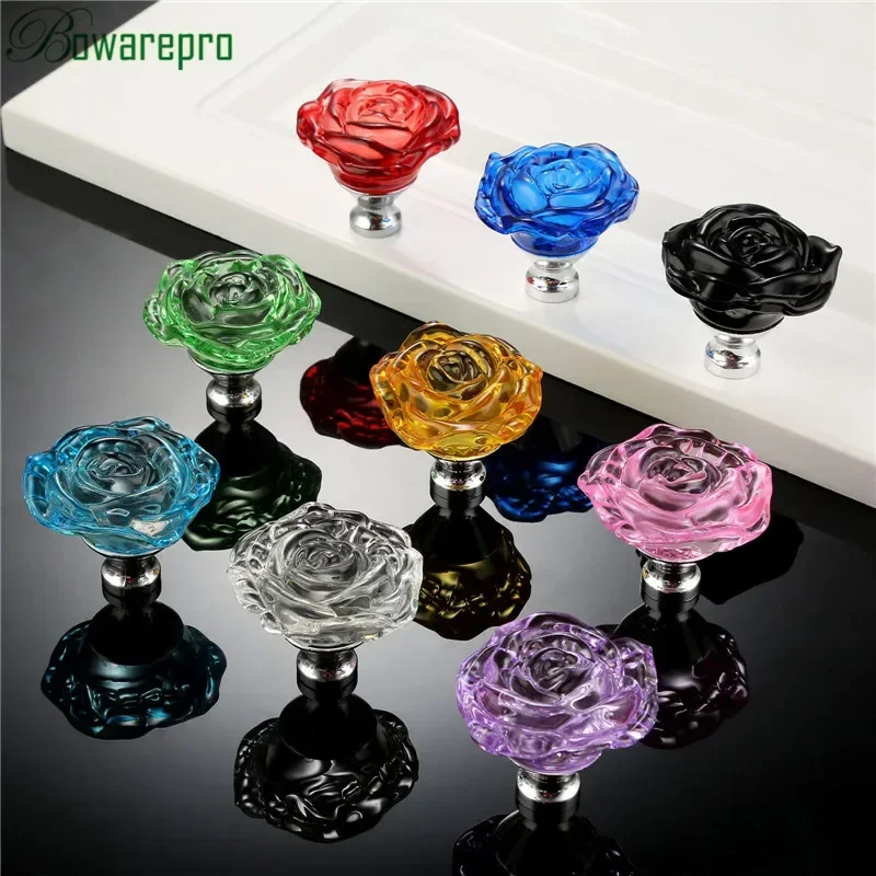 Bowarepro 50MM 크리스탈 로즈 유리 손잡이  - Furniture Home Hardware 리뷰 및 가격