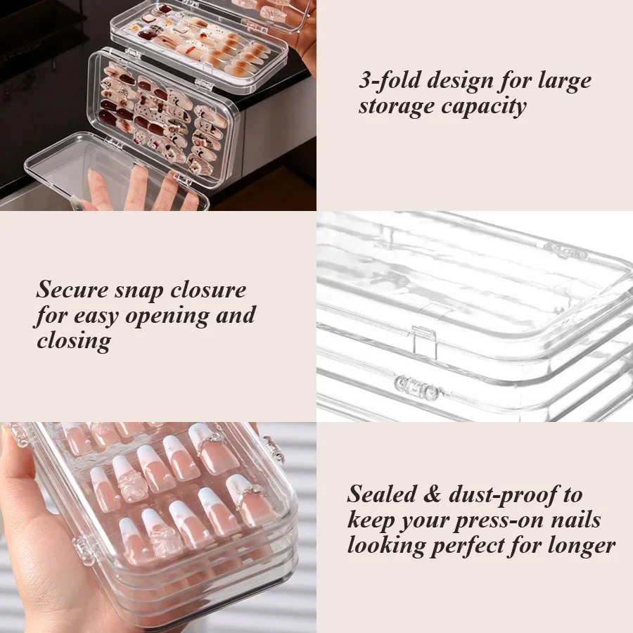투명 접이식 프레스온 네일 보관함, 살롱 및 DIY 네 - Furniture Hardware Nails 리뷰 및 가격